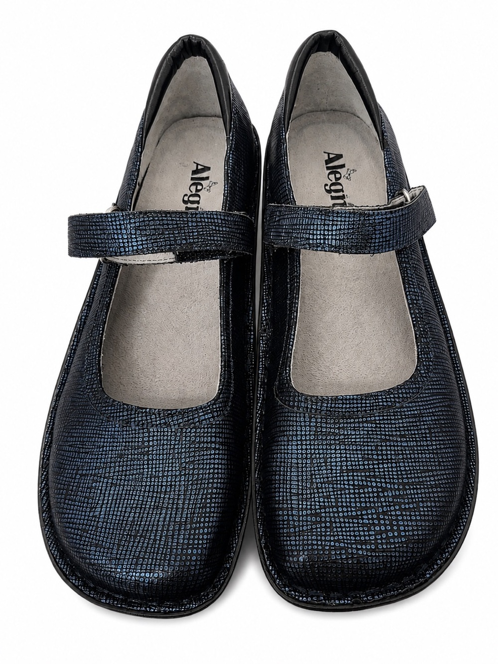 Alegria Belle Mary Jane BEL-385 Blue Metallic Lizard Size 42 EU 11-11.5 US